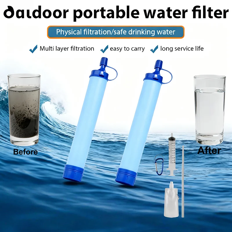 Water Purification Straw - Outdoor Water Filter Straw Camping Purification