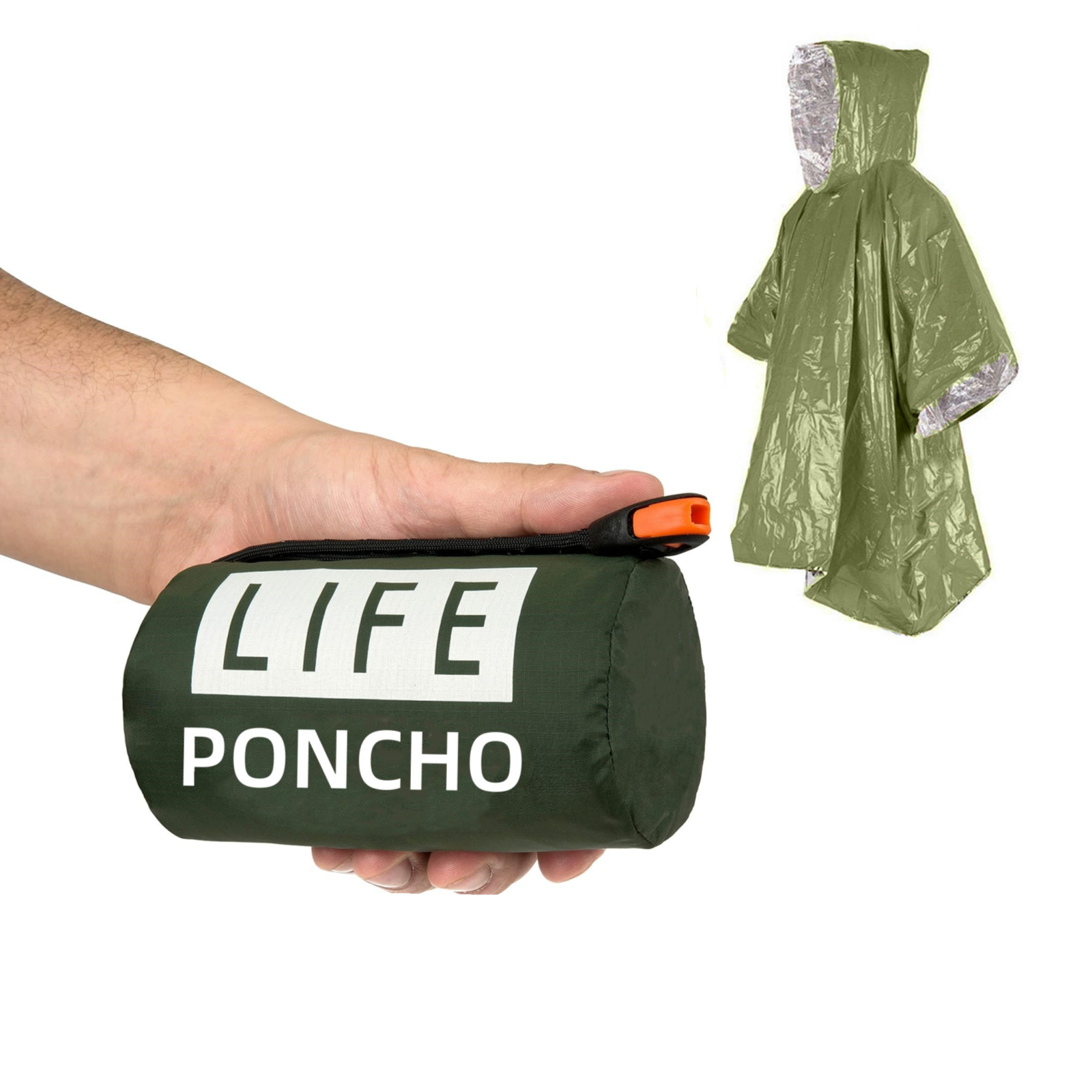 Survival Blanket Reflective - LIFE Emergency Survival Poncho Thermal Space