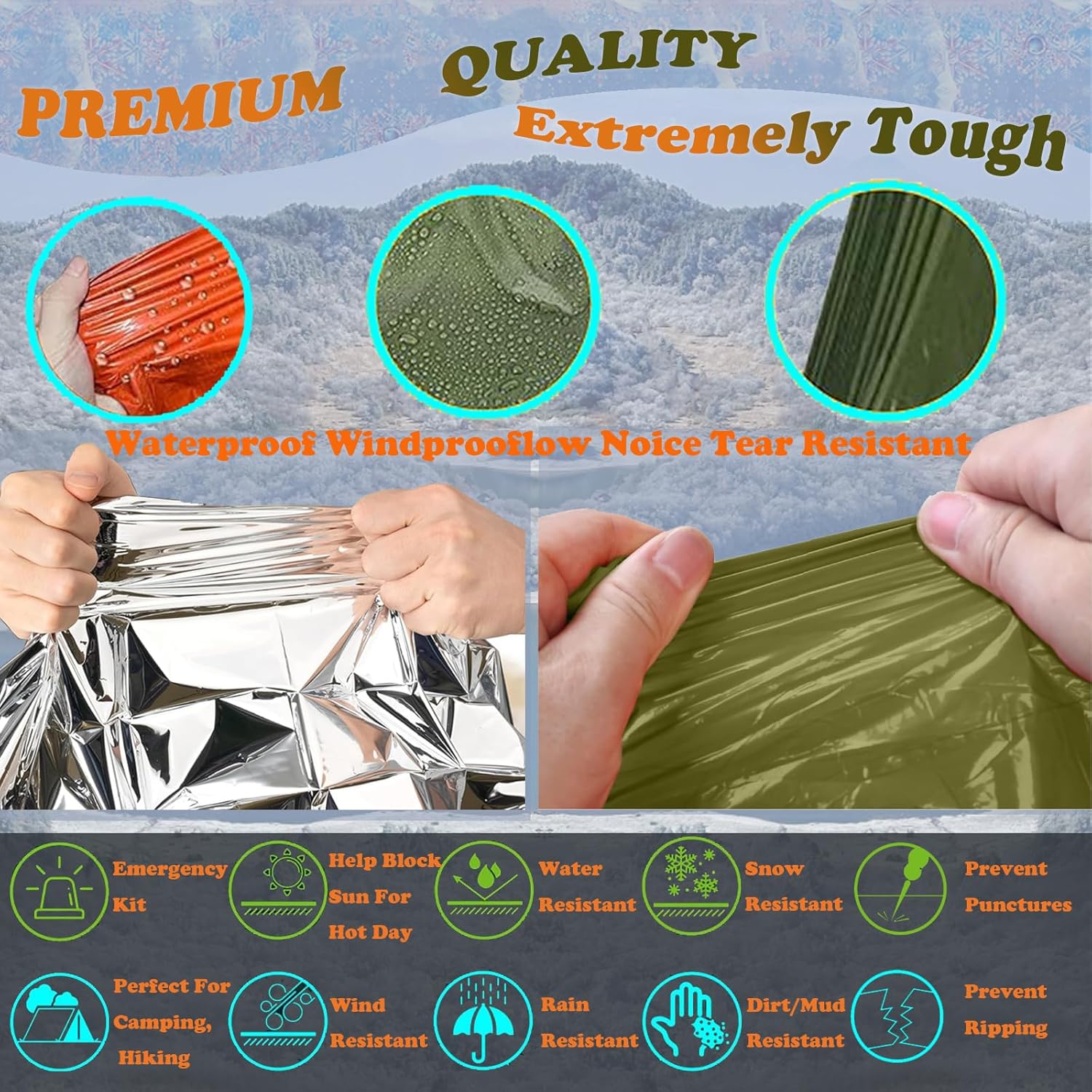 Camping Raincoat Waterproof Su – обзор и цена Survival Blanket Reflective