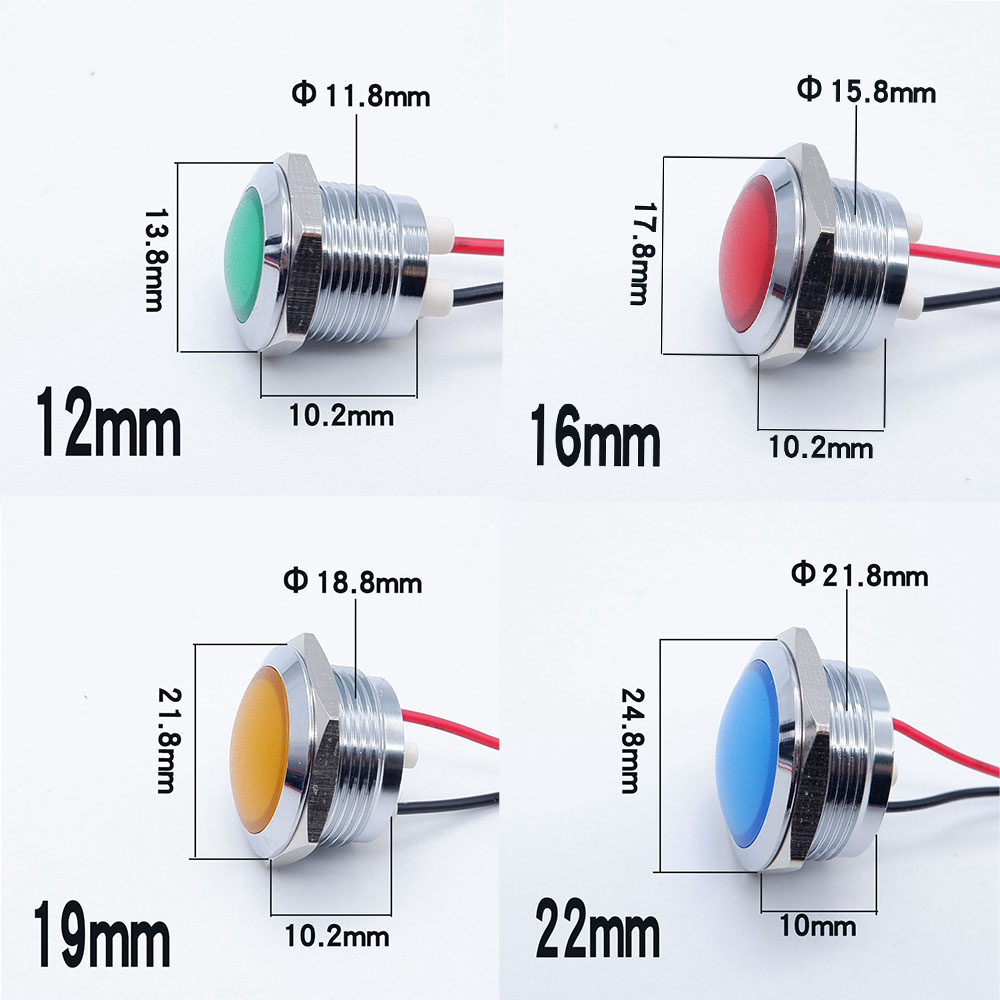 10pcs 12/16/19/22mm Metal LED  – обзор и цена Signal Panel Orange