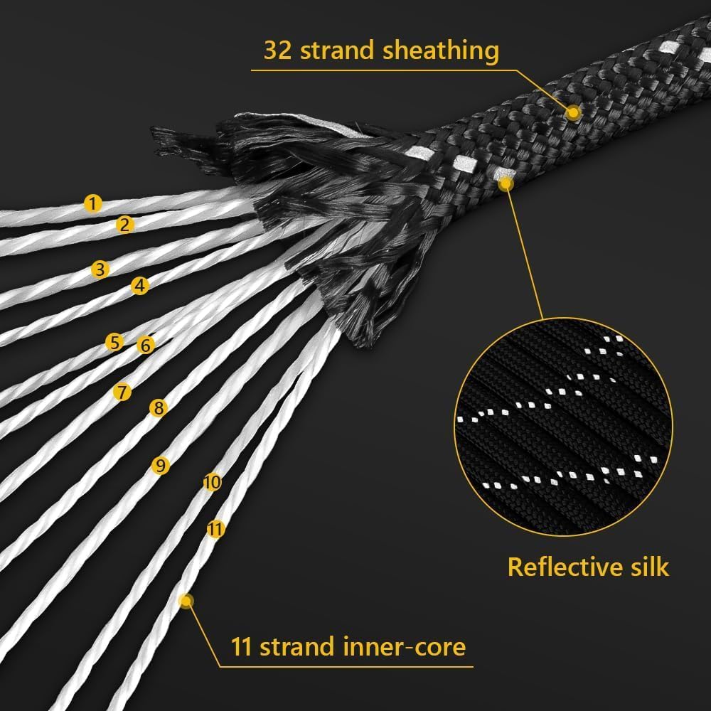750lb Reflective Paracord Rope – обзор и цена Para Cord 1000Ft