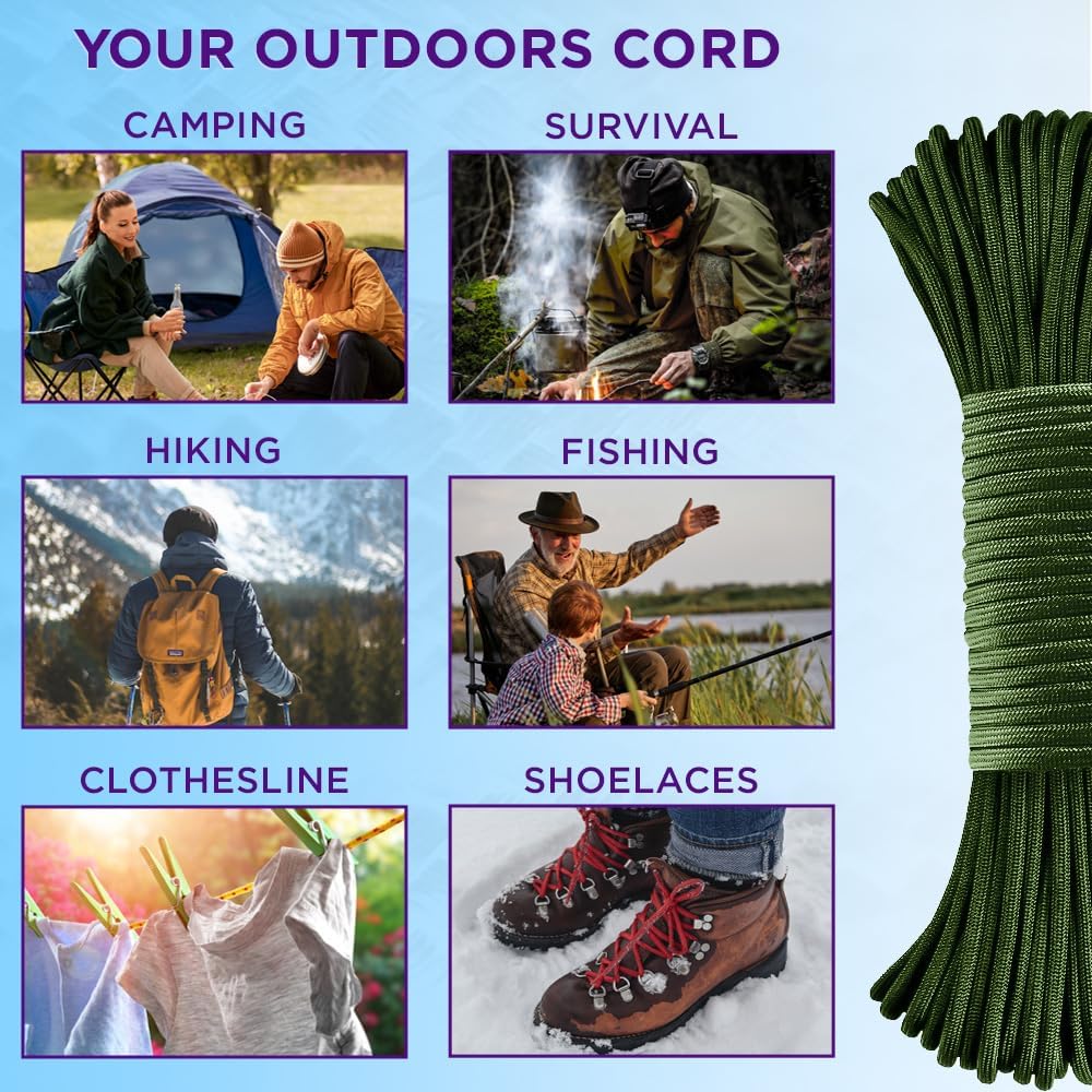 Reflective Paracord Rope 1000f – обзор и цена Para Cord 1000Ft