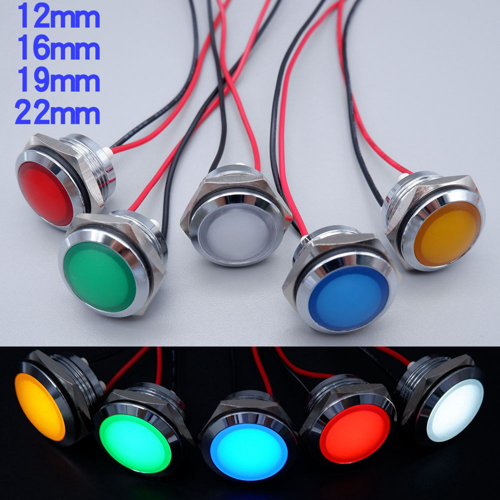 Metal LED Indicator Light 12mm – обзор и цена Signal Panel Orange