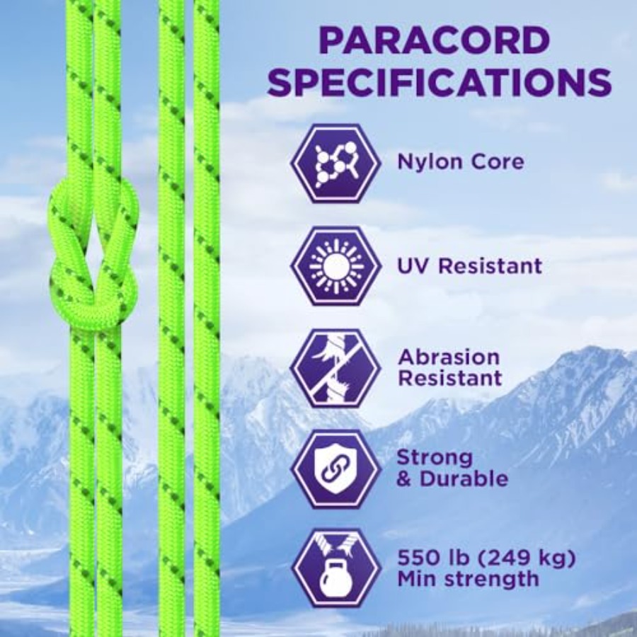 Reflective Paracord Rope 1000  – обзор и цена Para Cord 1000Ft