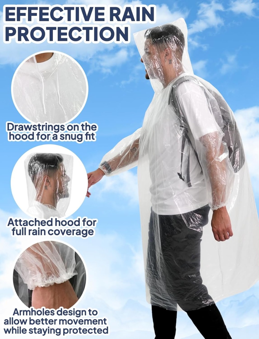 Disposable Rain Poncho for Adu – обзор и цена Emergency Poncho Rain