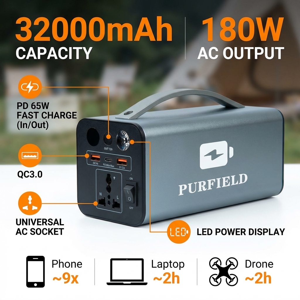 180W Outdoor Power Station 320 – обзор и цена Solar Emergency Charger