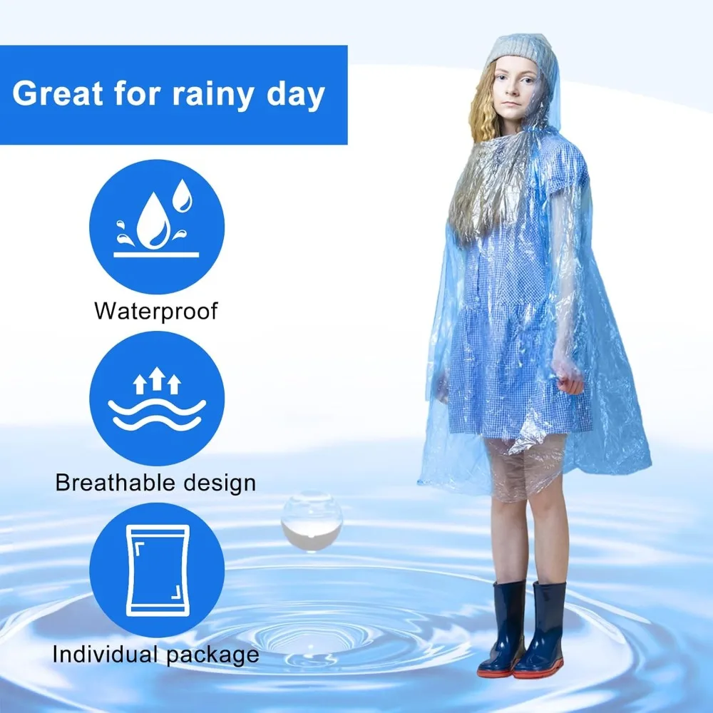 twoworld 30 Pcs Disposable Rai – обзор и цена Emergency Poncho Rain