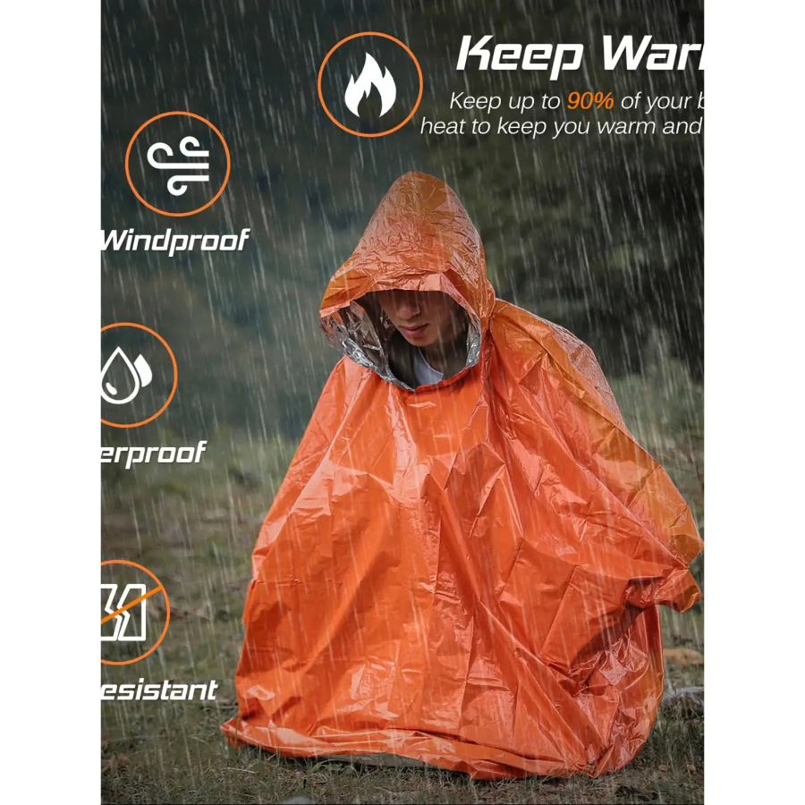 Emergency Rain Poncho Thermal  – обзор и цена Emergency Poncho Rain