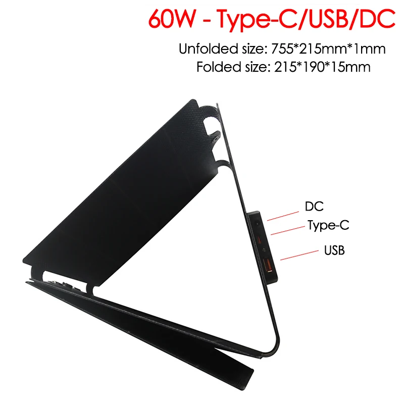 30W 60W Foldable Solar Panel B – обзор и цена Solar Emergency Charger