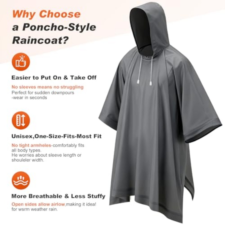 8 Pack Hooded Rain Ponchos for – обзор и цена Emergency Poncho Rain