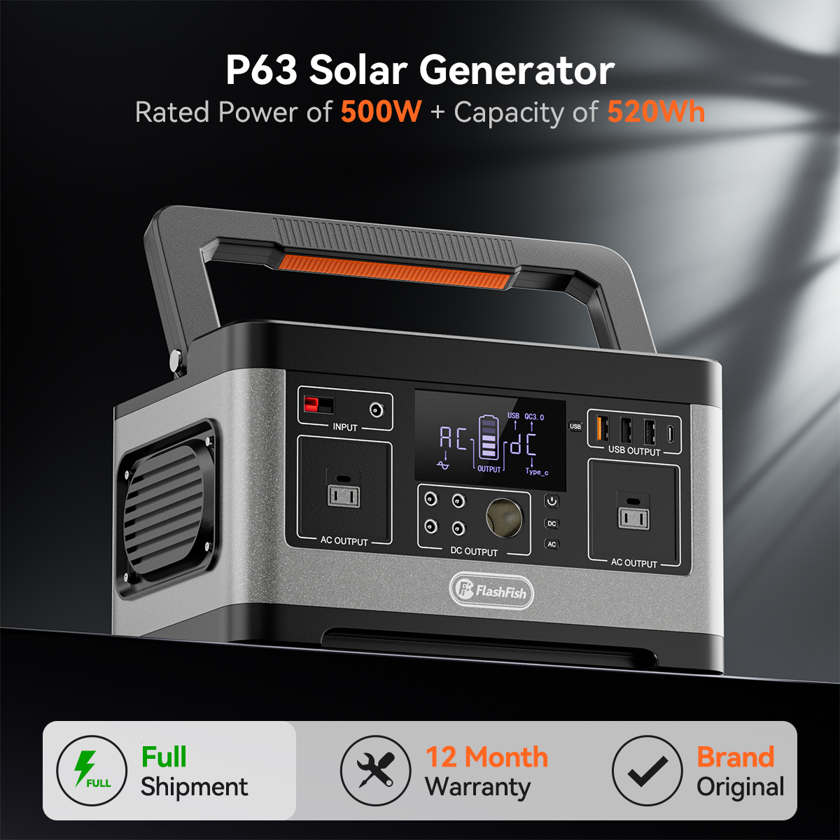 FF FlashFish P63 Portable Powe – обзор и цена Solar Emergency Charger