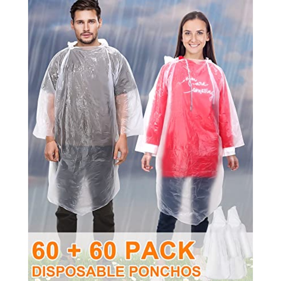 120 Pack Disposable Rain Ponch – обзор и цена Emergency Poncho Rain