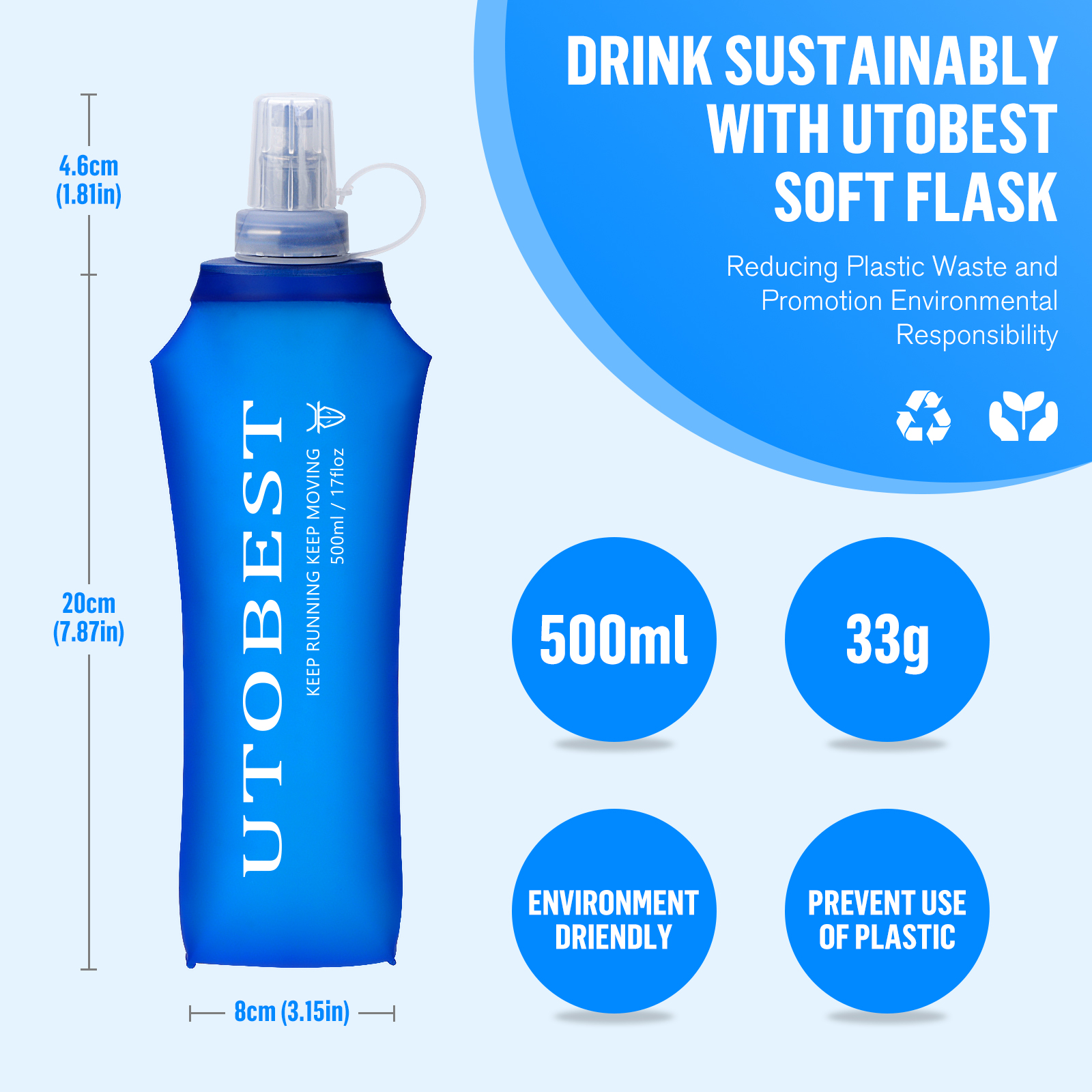 UTOBEST 250ml 350ml 500ml Soft – обзор и цена Water Bag Collapsible