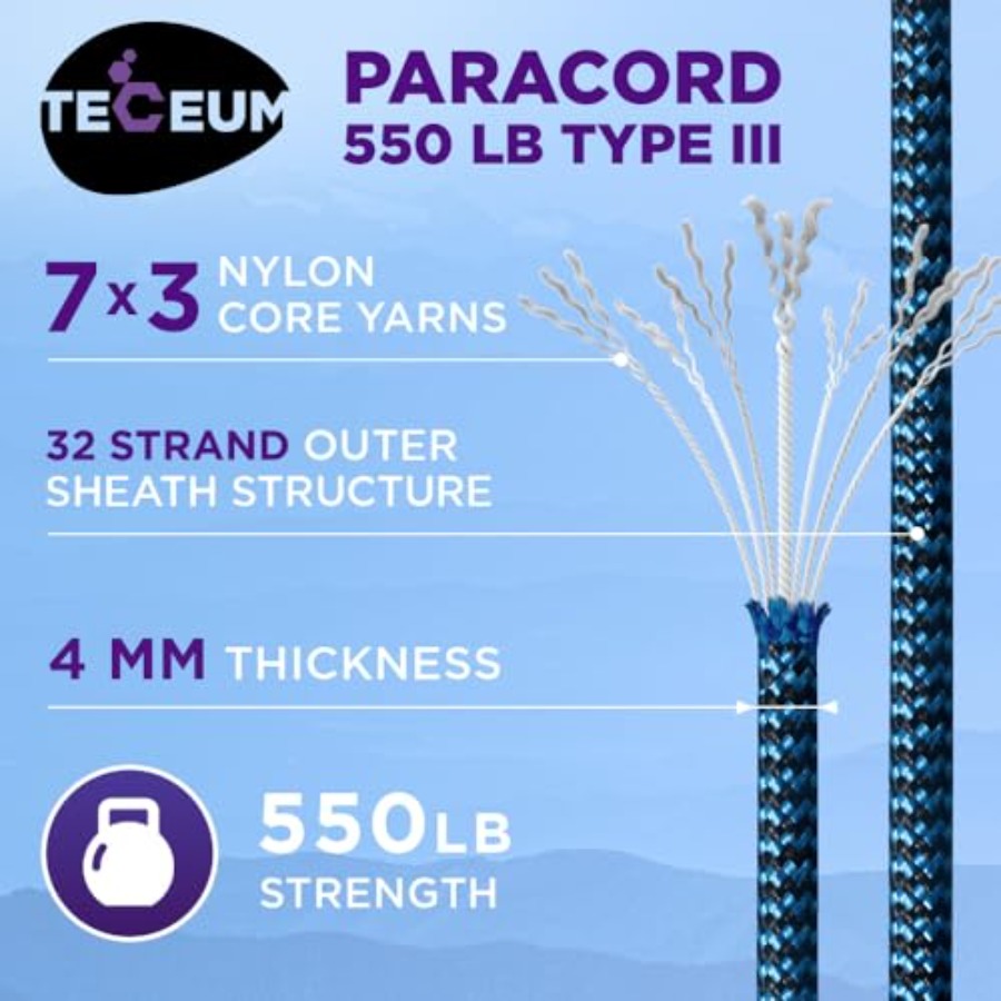 Reflective Paracord Rope 1000  – обзор и цена Para Cord 1000Ft