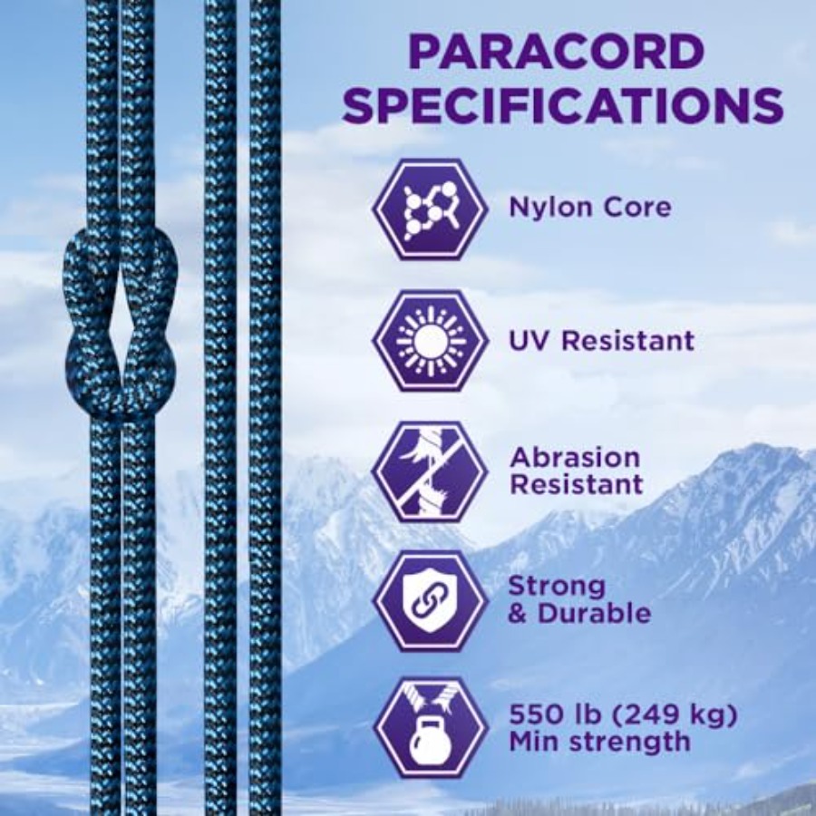 Reflective Paracord Rope 1000  – обзор и цена Para Cord 1000Ft