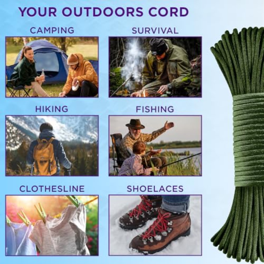 Reflective Paracord Rope 1000  – обзор и цена Para Cord 1000Ft