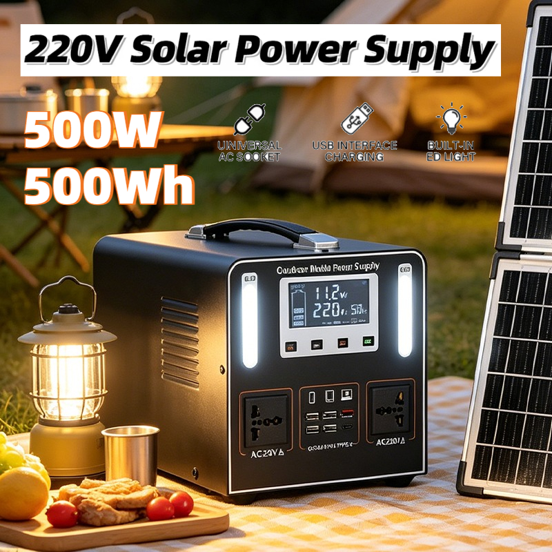500W AC 220V Portable Power St – обзор и цена Solar Emergency Charger