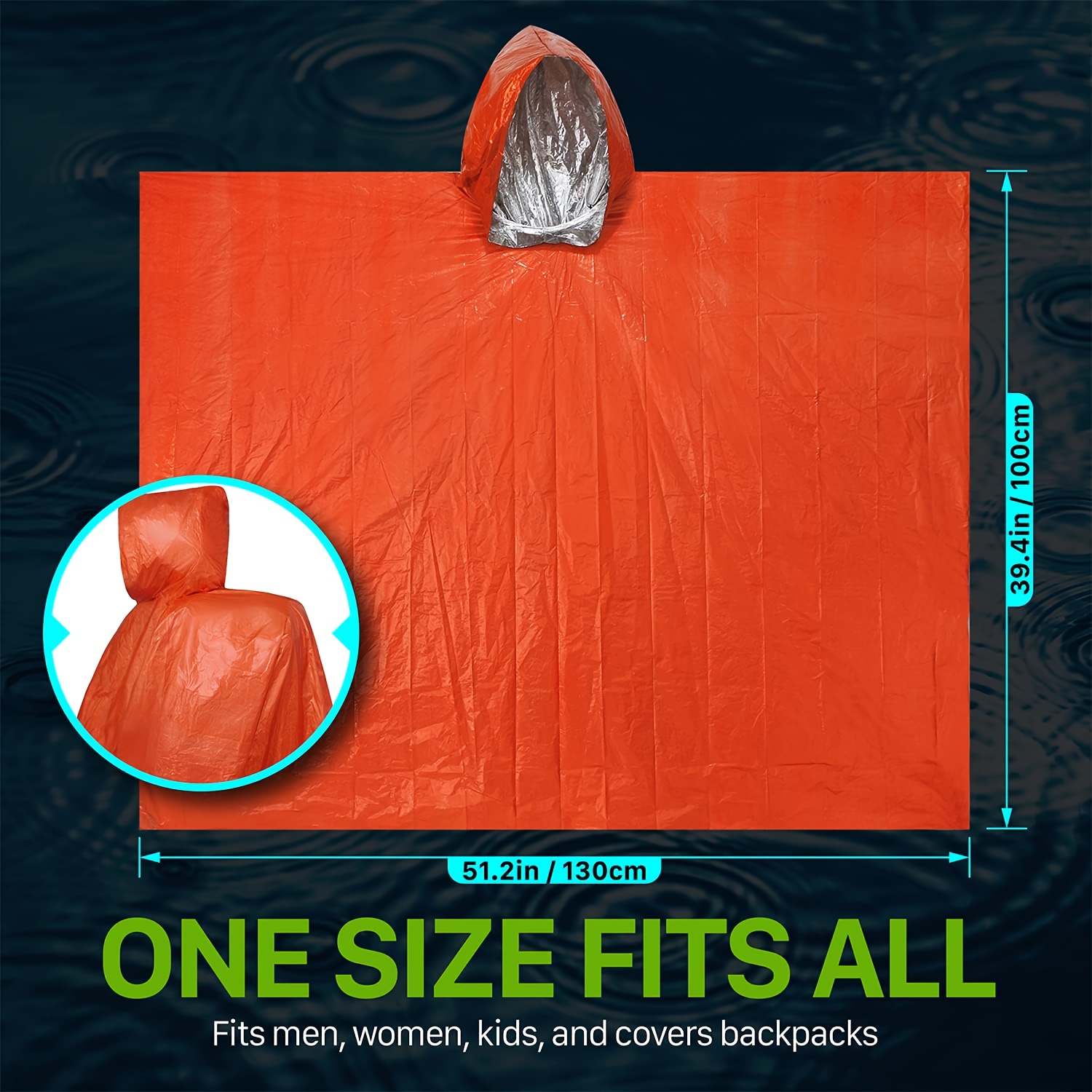 Emergency Survival Rain Poncho – обзор и цена Survival Blanket Reflective