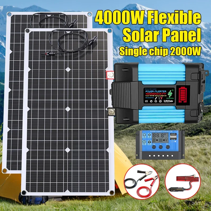 4000W Solar Panel Kit 12V To 1 – обзор и цена Solar Emergency Charger