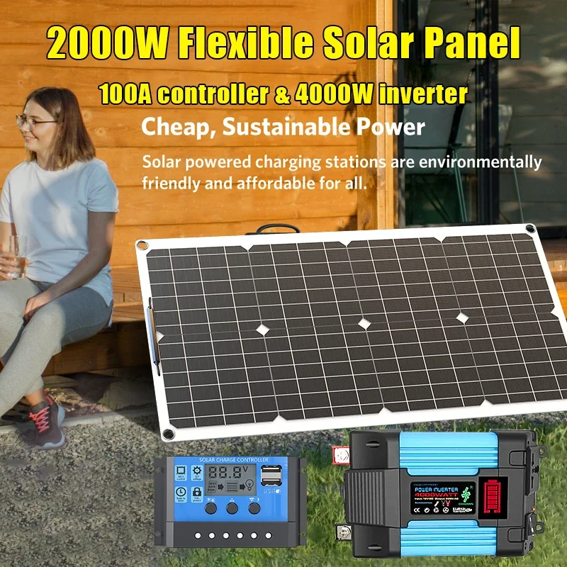 4000W Solar Panel Kit 12V To 1 – обзор и цена Solar Emergency Charger