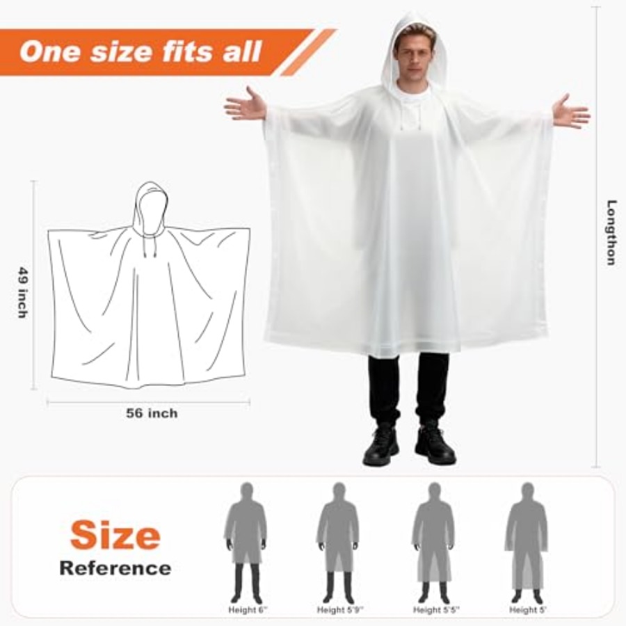 8 Pack Hooded Rain Ponchos for – обзор и цена Emergency Poncho Rain
